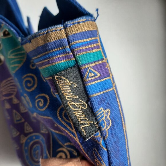 Laurel Burch Cut Out Cat Bag Tote Purse Blue Purple Abstract Indigo Cats Handbag - Picture 5 of 9